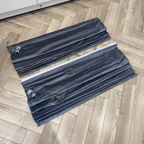 Grey velvet roman blind - x,
