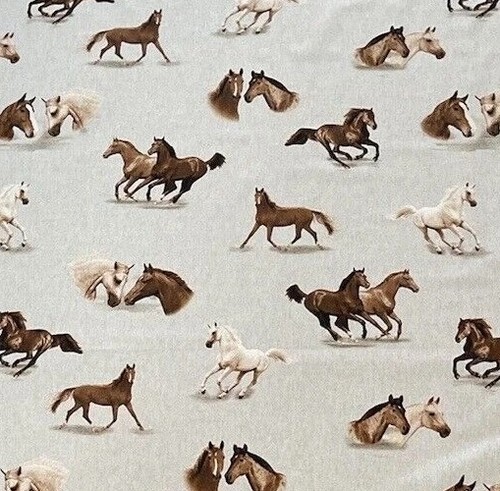 Queens horses printed cotton - horses,